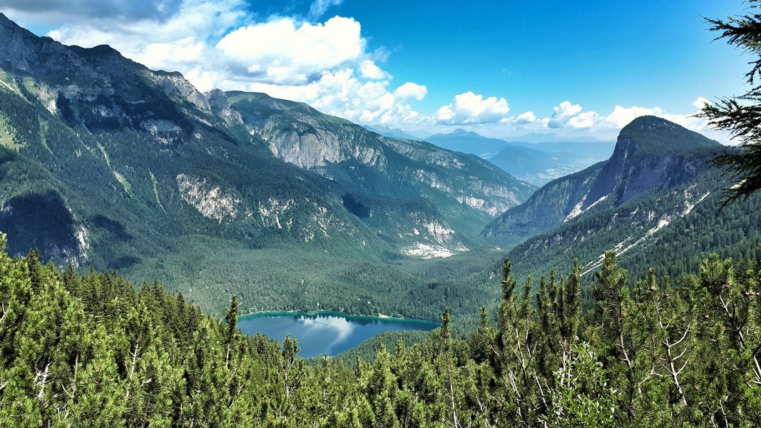 W dole – Lago di Tovel (fot. Paweł Klimek)