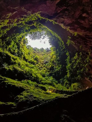 Terceira, wnętrze wulkanu Algar do Carvão (fot. Milena Dąbrowska)