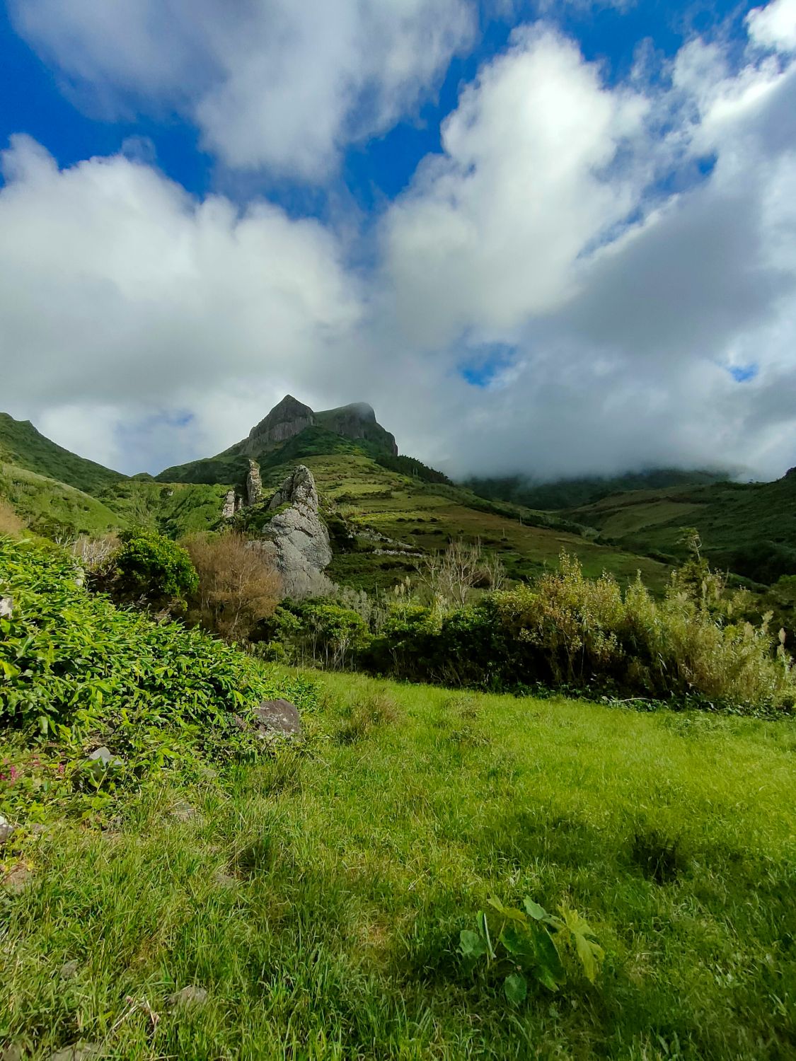 Flores, fragment pieszego szlaku, w tle Rocha dos Bordões (fot. Milena Dąbrowska)