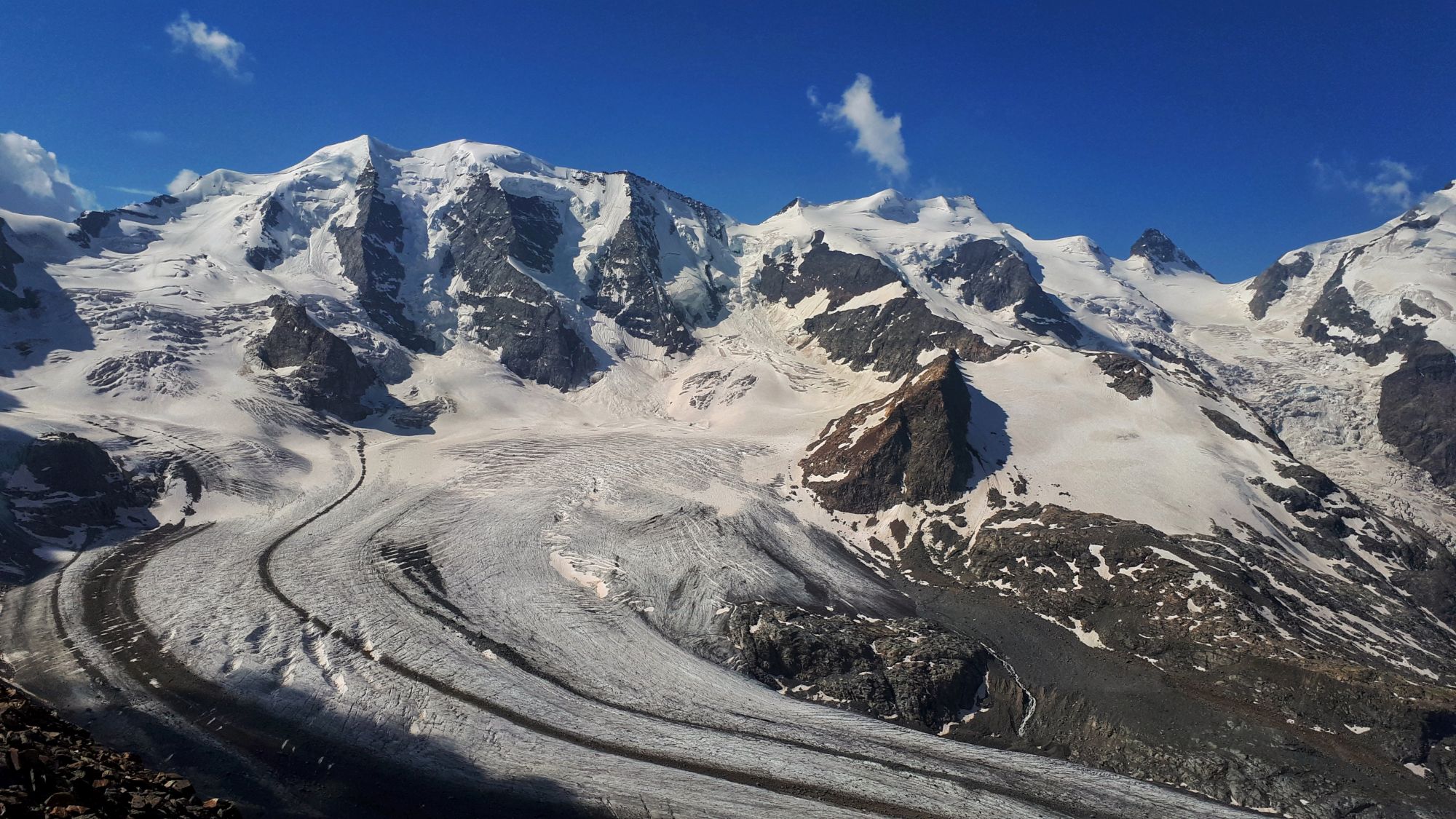 Lodowiec Morteratsch i Biz Bernina (fot. Paweł Klimek)